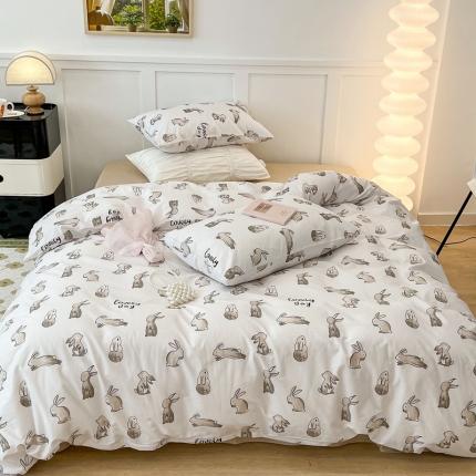 91家纺网 家纺一手货源 找家纺 昔可家纺2022新款奶呼呼卧室四件套 月野小兔