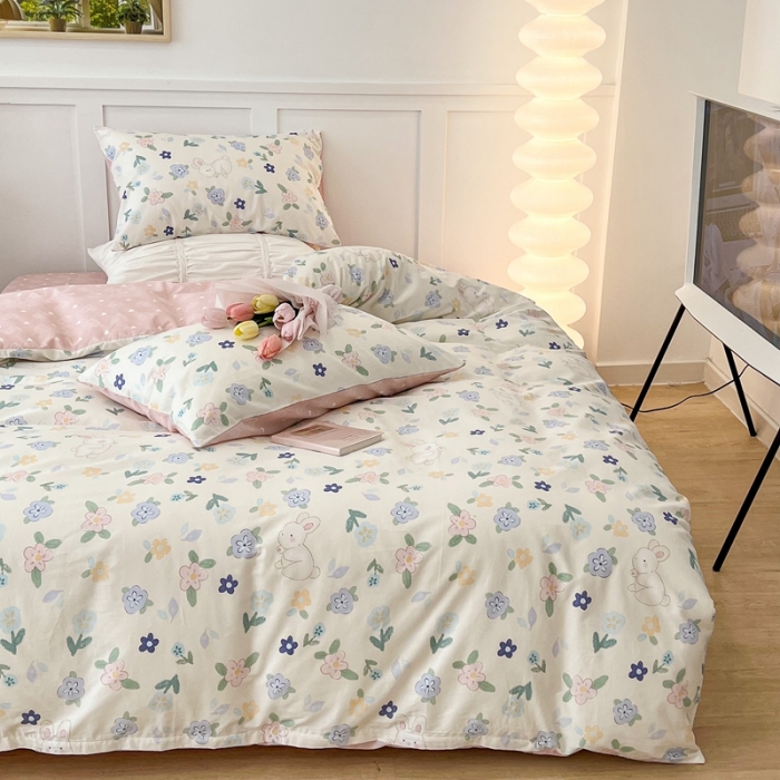 91家纺网 家纺一手货源 找家纺 昔可家纺2022新款奶呼呼卧室四件套 嘟嘟兔