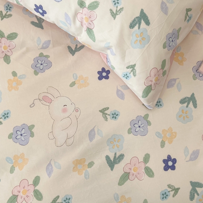 91家纺网 家纺一手货源 找家纺 昔可家纺2022新款奶呼呼卧室四件套 嘟嘟兔