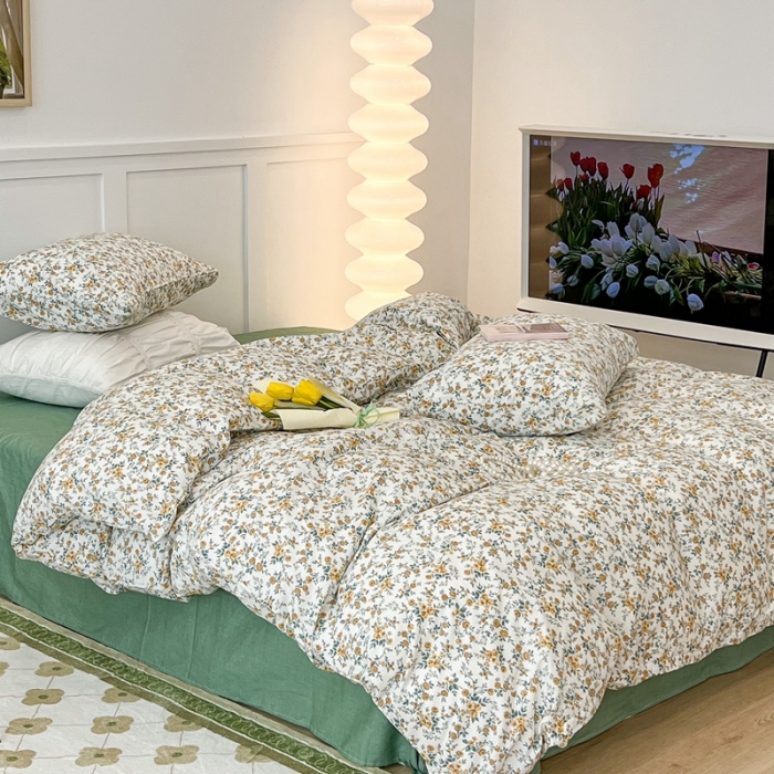 91家纺网 家纺一手货源 找家纺 昔可家纺2022新款奶呼呼卧室四件套 弗洛花房