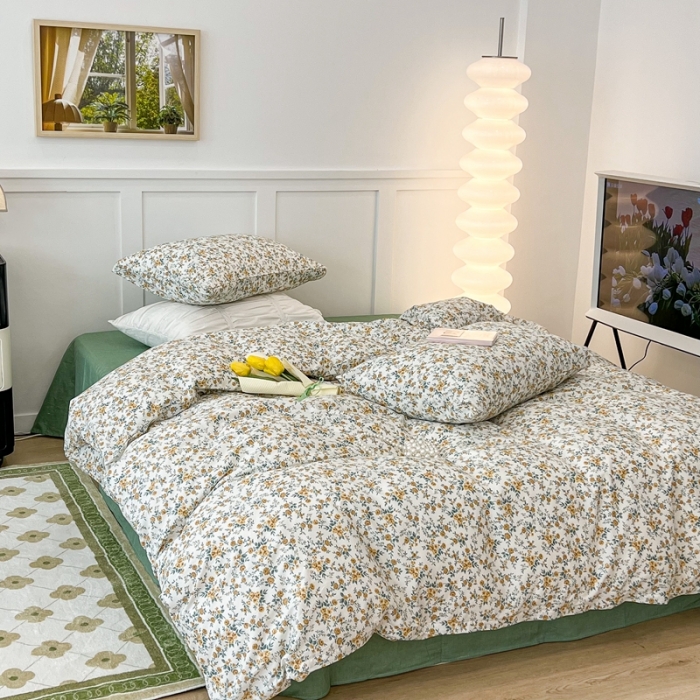 91家纺网 家纺一手货源 找家纺 昔可家纺2022新款奶呼呼卧室四件套 弗洛花房