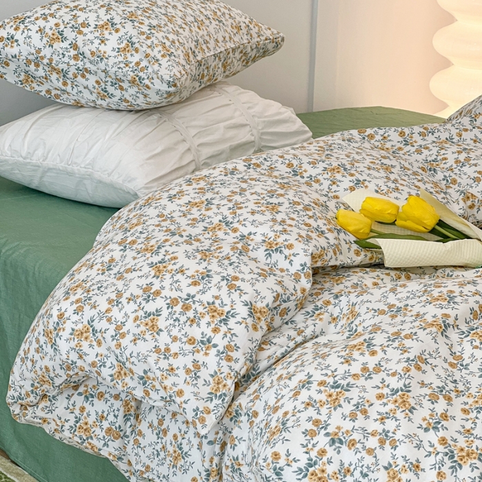 91家纺网 家纺一手货源 找家纺 昔可家纺2022新款奶呼呼卧室四件套 弗洛花房