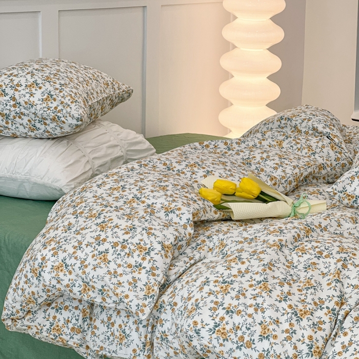 91家纺网 家纺一手货源 找家纺 昔可家纺2022新款奶呼呼卧室四件套 弗洛花房