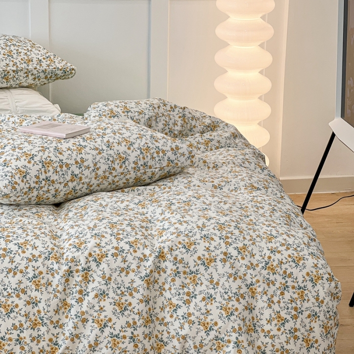 91家纺网 家纺一手货源 找家纺 昔可家纺2022新款奶呼呼卧室四件套 弗洛花房