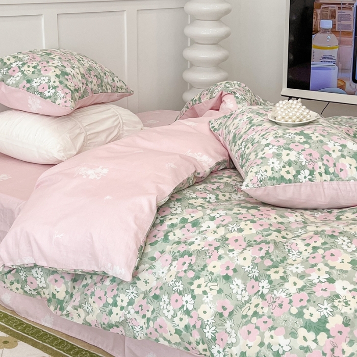 91家纺网 家纺一手货源 找家纺 昔可家纺2022新款奶呼呼卧室四件套 五月的花