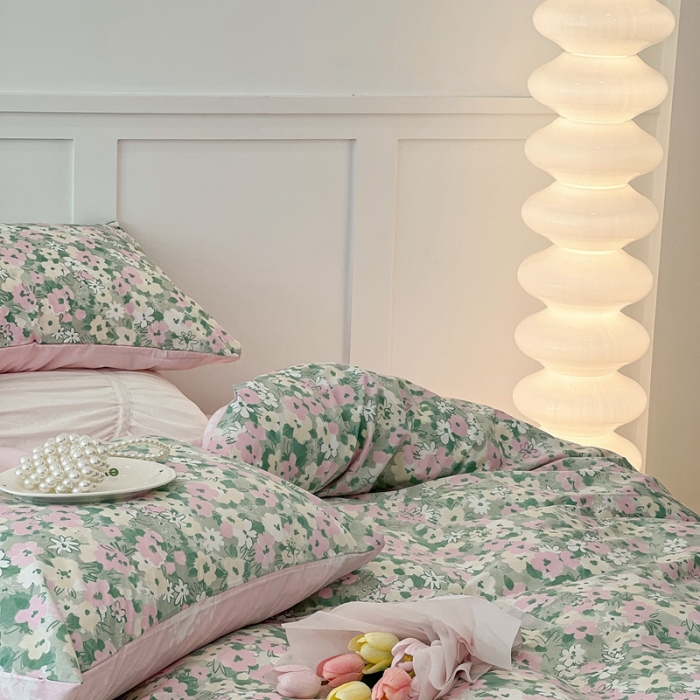 91家纺网 家纺一手货源 找家纺 昔可家纺2022新款奶呼呼卧室四件套 五月的花