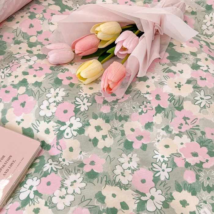 91家纺网 家纺一手货源 找家纺 昔可家纺2022新款奶呼呼卧室四件套 五月的花