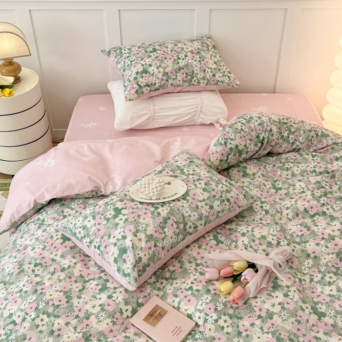 91家纺网 家纺一手货源 找家纺 昔可家纺2022新款奶呼呼卧室四件套 五月的花
