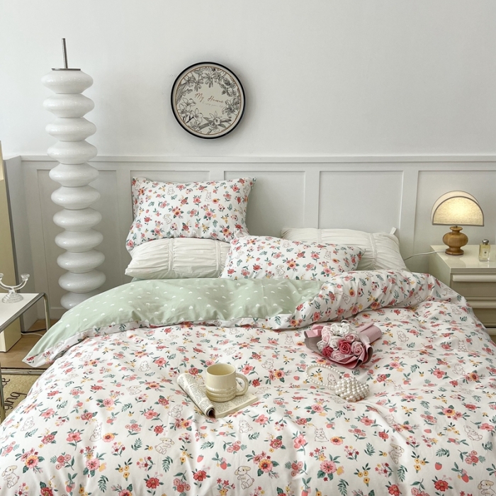 91家纺网 家纺一手货源 找家纺 （总）昔可家纺2022新款梦幻花园系列全棉四件套