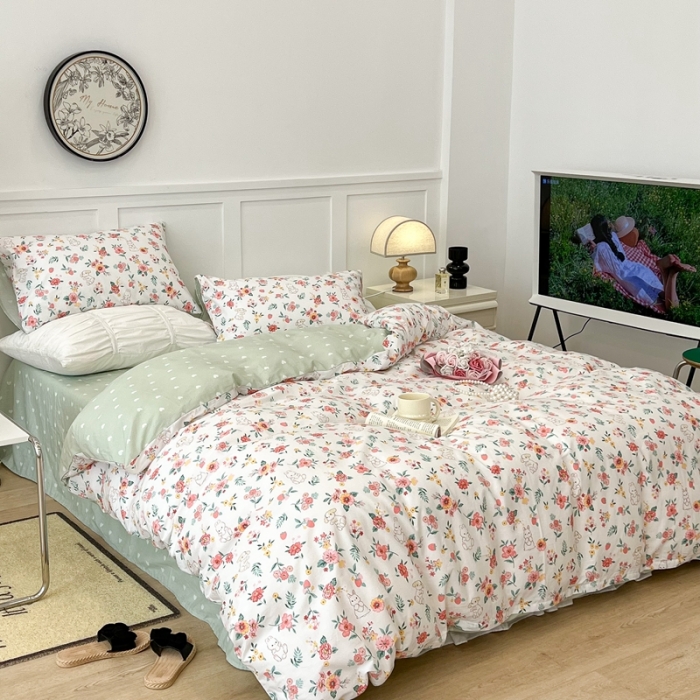 91家纺网 家纺一手货源 找家纺 （总）昔可家纺2022新款梦幻花园系列全棉四件套