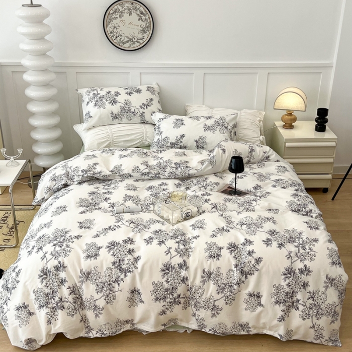 91家纺网 家纺一手货源 找家纺 昔可家纺2022新款梦幻花园系列全棉四件套 夏日花园