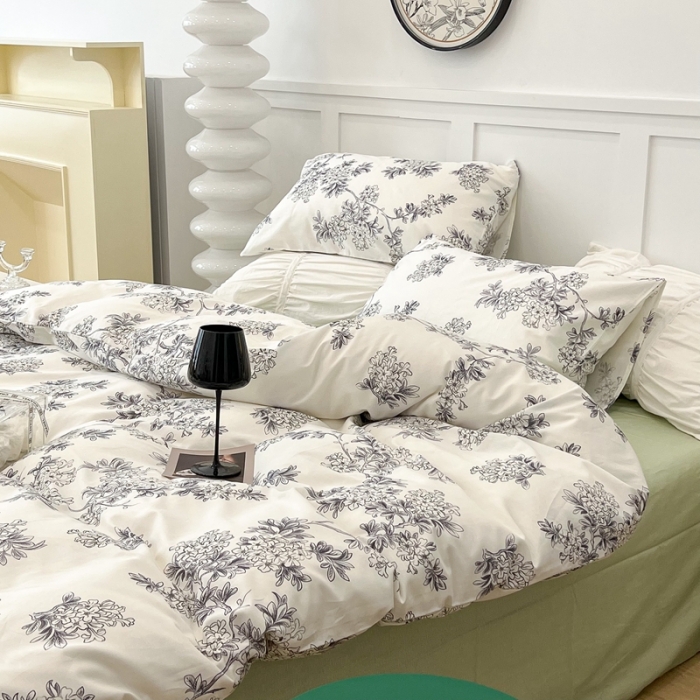 91家纺网 家纺一手货源 找家纺 昔可家纺2022新款梦幻花园系列全棉四件套 夏日花园