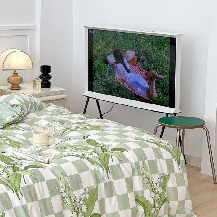 91家纺网 家纺一手货源 找家纺 昔可家纺2022新款梦幻花园系列全棉四件套 夏日铃兰