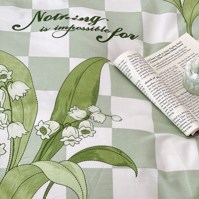 91家纺网 家纺一手货源 找家纺 昔可家纺2022新款梦幻花园系列全棉四件套 夏日铃兰