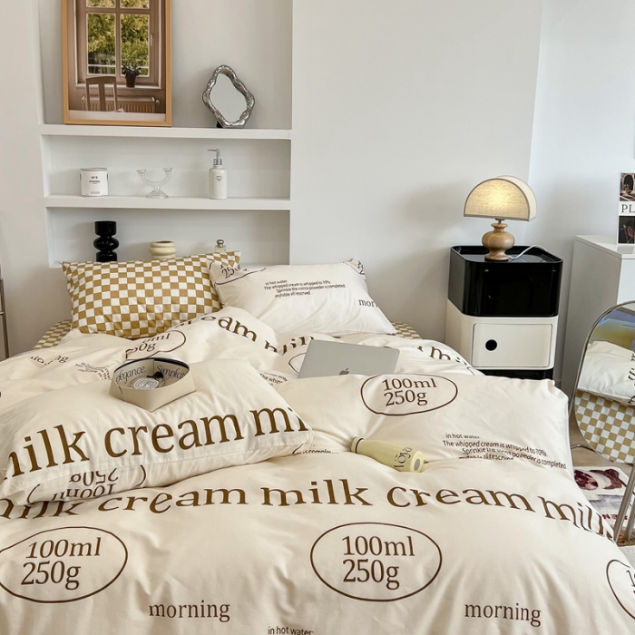 91家纺网 家纺一手货源 找家纺 （总）昔可家纺2022新款棋盘格字母系列四件套