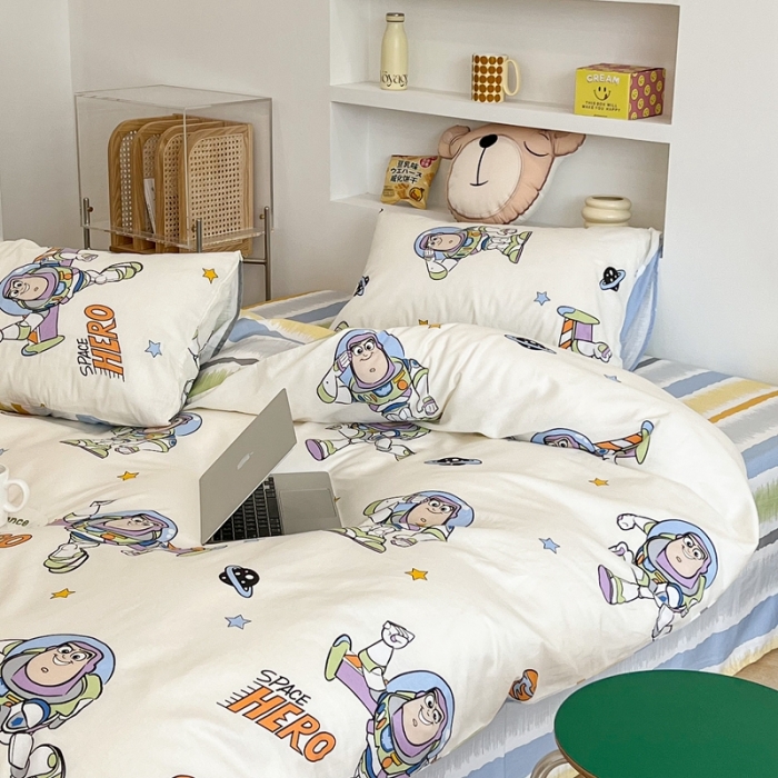 91家纺网 家纺一手货源 找家纺 昔可家纺2022新款迪士尼全棉四件套 巴斯光年