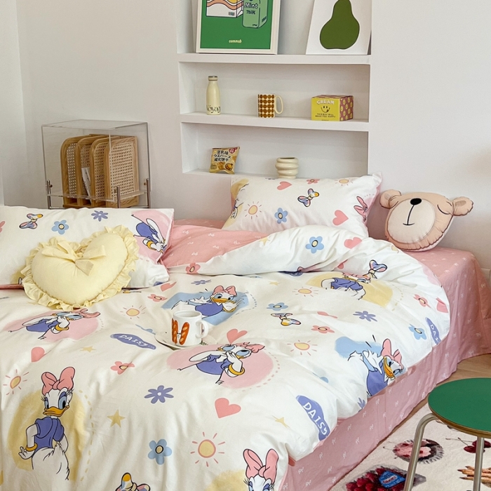 91家纺网 家纺一手货源 找家纺 昔可家纺2022新款迪士尼全棉四件套 黛丝公主