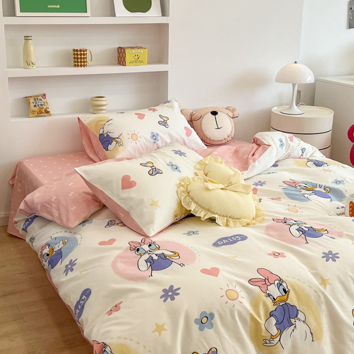 91家纺网 家纺一手货源 找家纺 昔可家纺2022新款迪士尼全棉四件套 黛丝公主