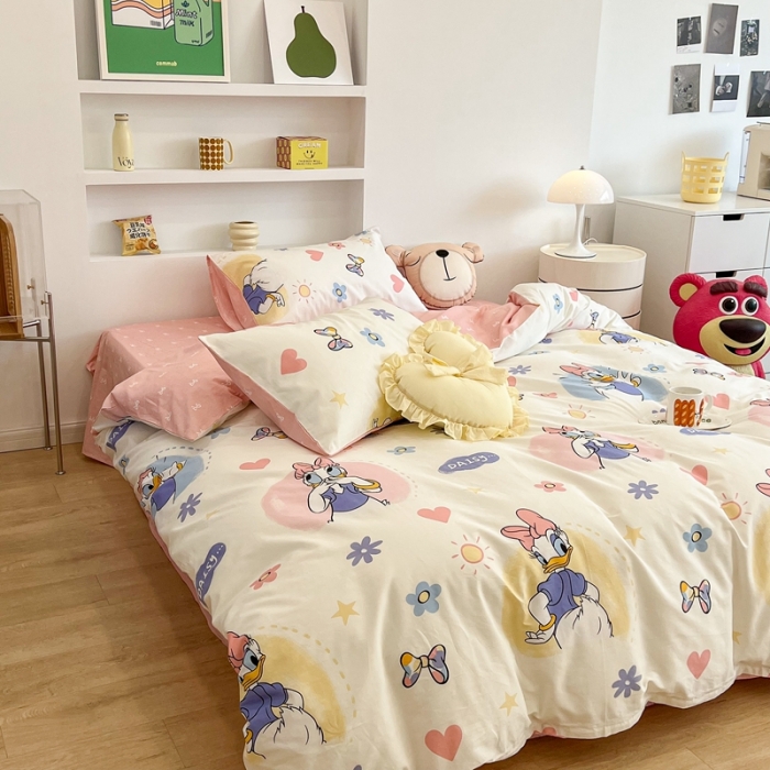 91家纺网 家纺一手货源 找家纺 昔可家纺2022新款迪士尼全棉四件套 黛丝公主