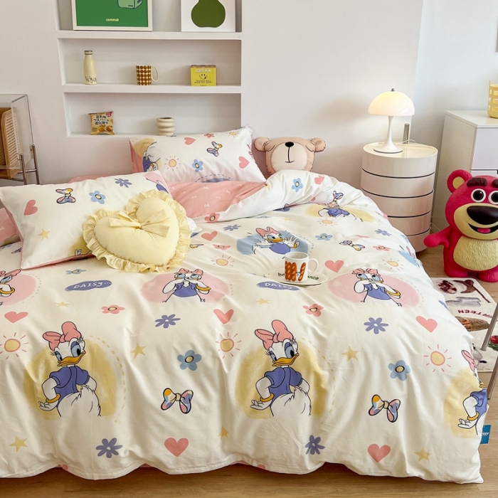 91家纺网 家纺一手货源 找家纺 昔可家纺2022新款迪士尼全棉四件套 黛丝公主