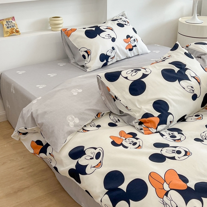 91家纺网 家纺一手货源 找家纺 昔可家纺2022新款迪士尼全棉四件套 蝴蝶结米奇