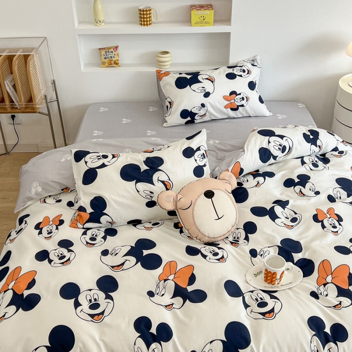 91家纺网 家纺一手货源 找家纺 昔可家纺2022新款迪士尼全棉四件套 蝴蝶结米奇