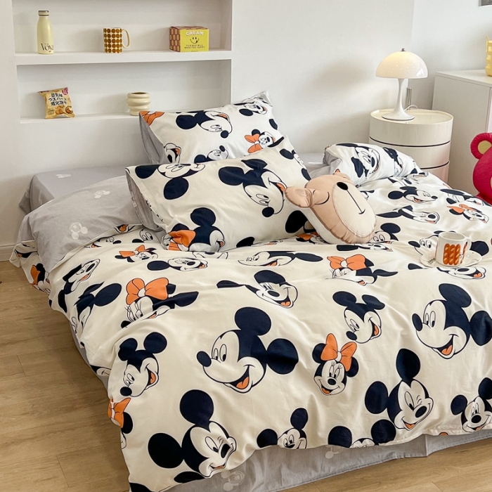 91家纺网 家纺一手货源 找家纺 昔可家纺2022新款迪士尼全棉四件套 蝴蝶结米奇