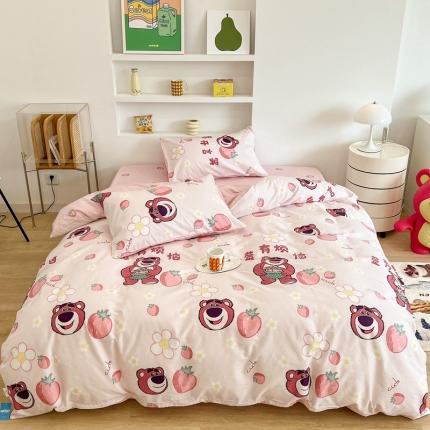 昔可家纺2022新款迪士尼全棉四件套 莓烦恼熊