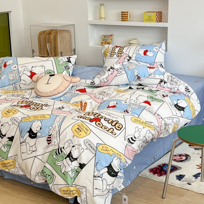 91家纺网 家纺一手货源 找家纺 昔可家纺2022新款迪士尼全棉四件套 趣味漫画