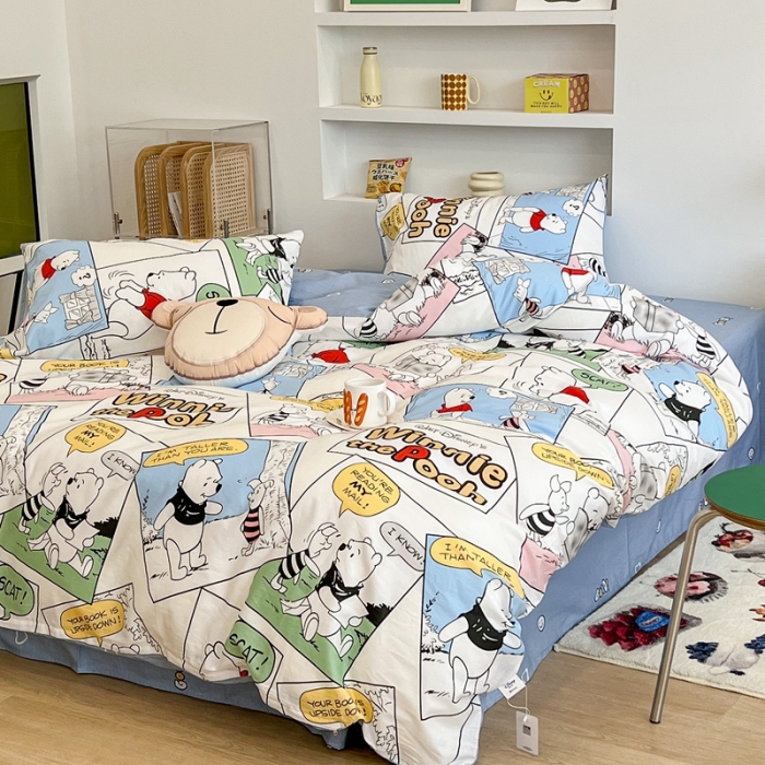 91家纺网 家纺一手货源 找家纺 昔可家纺2022新款迪士尼全棉四件套 趣味漫画