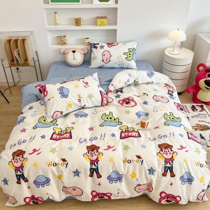 昔可家纺2022新款迪士尼全棉四件套 胡迪的小伙伴