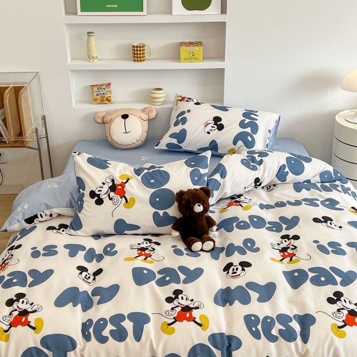 91家纺网 家纺一手货源 找家纺 昔可家纺2022新款迪士尼全棉四件套 跳跳米奇