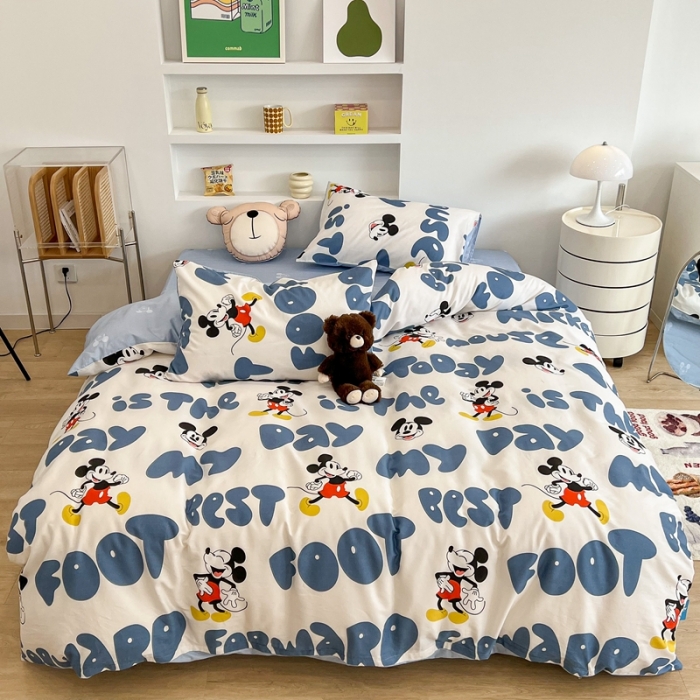 91家纺网 家纺一手货源 找家纺 昔可家纺2022新款迪士尼全棉四件套 跳跳米奇