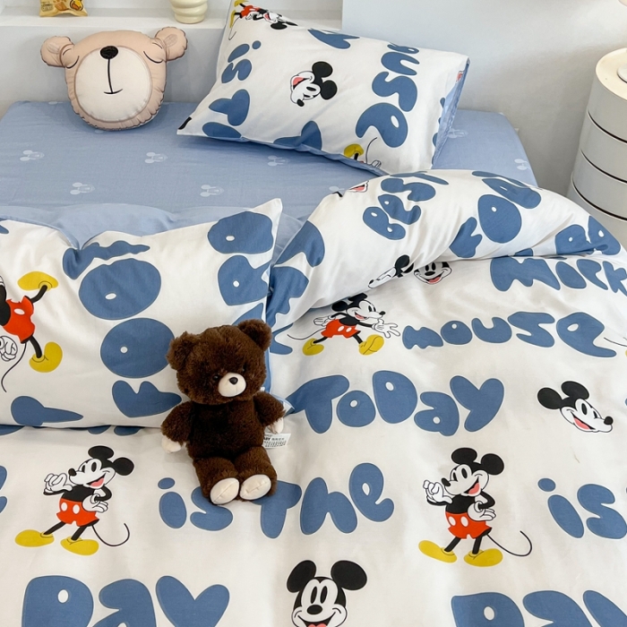 91家纺网 家纺一手货源 找家纺 昔可家纺2022新款迪士尼全棉四件套 跳跳米奇