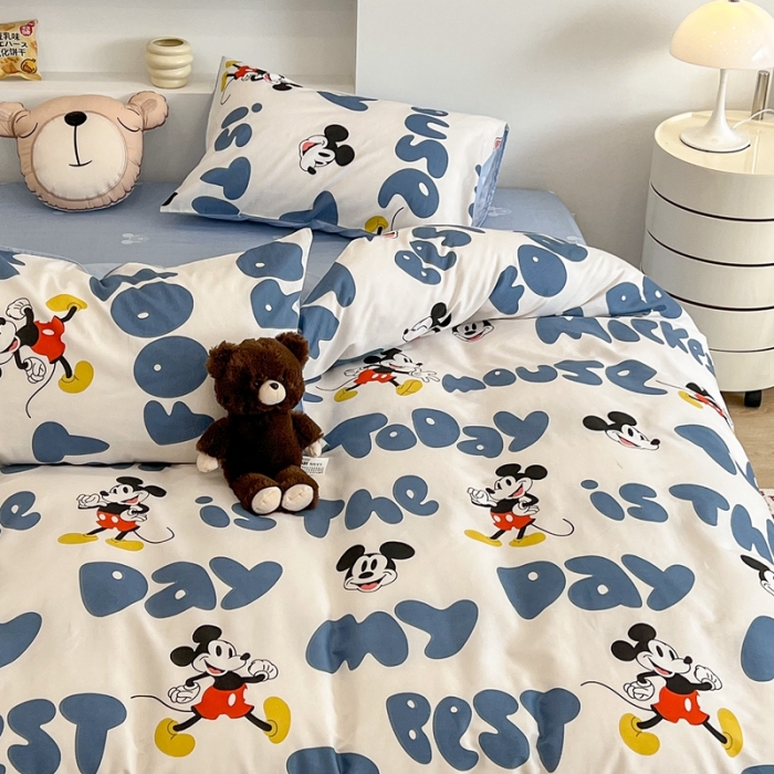 91家纺网 家纺一手货源 找家纺 昔可家纺2022新款迪士尼全棉四件套 跳跳米奇