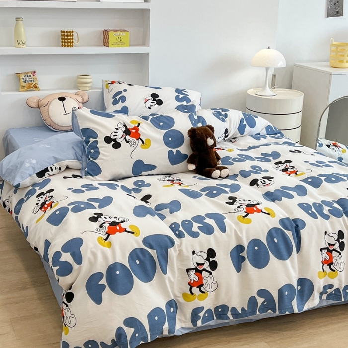 91家纺网 家纺一手货源 找家纺 昔可家纺2022新款迪士尼全棉四件套 跳跳米奇