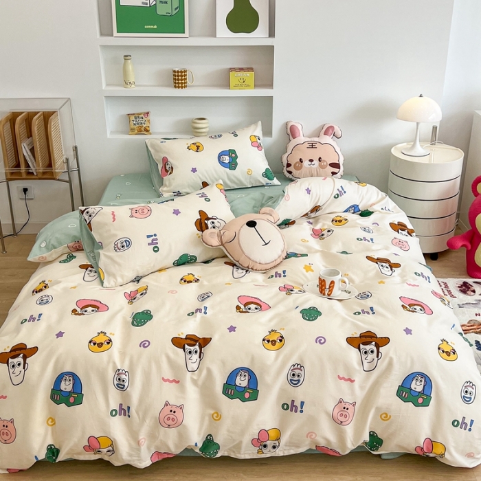 91家纺网 家纺一手货源 找家纺 昔可家纺2022新款迪士尼全棉四件套 玩具总动员