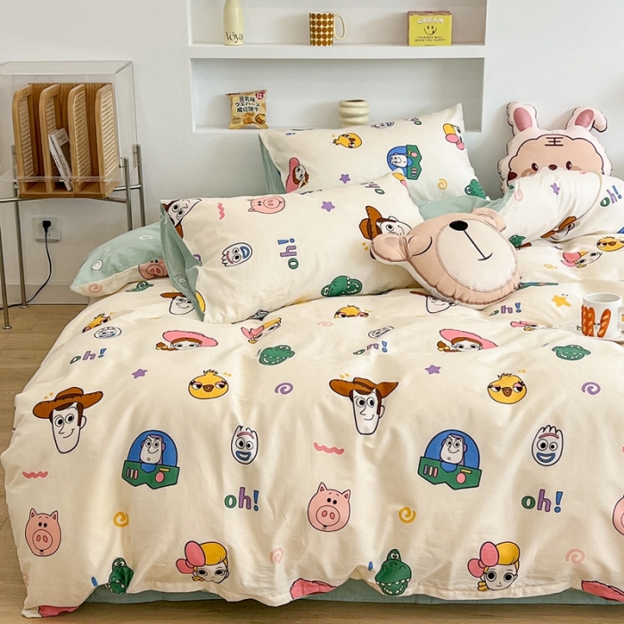 91家纺网 家纺一手货源 找家纺 昔可家纺2022新款迪士尼全棉四件套 玩具总动员