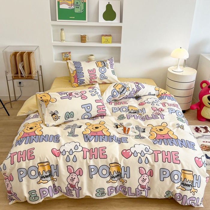 91家纺网 家纺一手货源 找家纺 昔可家纺2022新款迪士尼全棉四件套 小猪噗噗