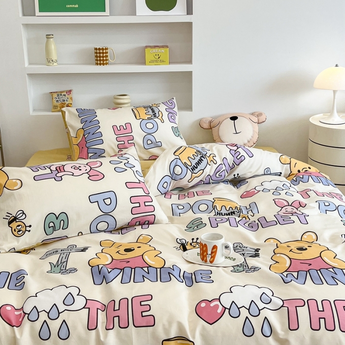 91家纺网 家纺一手货源 找家纺 昔可家纺2022新款迪士尼全棉四件套 小猪噗噗