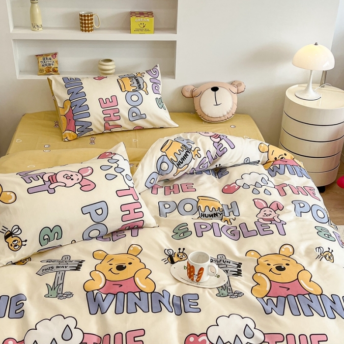 91家纺网 家纺一手货源 找家纺 昔可家纺2022新款迪士尼全棉四件套 小猪噗噗