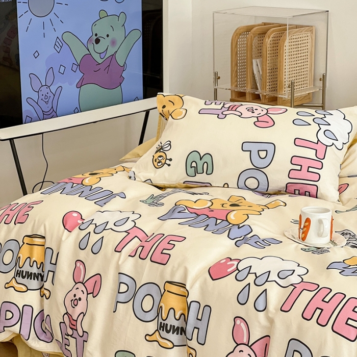 91家纺网 家纺一手货源 找家纺 昔可家纺2022新款迪士尼全棉四件套 小猪噗噗