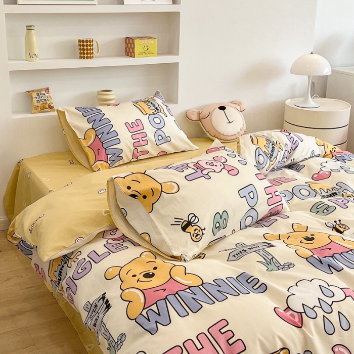 91家纺网 家纺一手货源 找家纺 昔可家纺2022新款迪士尼全棉四件套 小猪噗噗