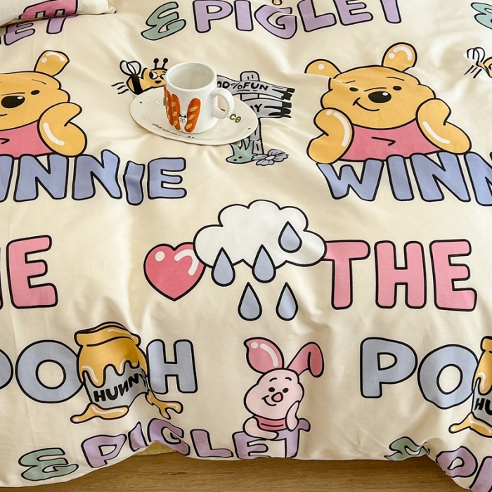 91家纺网 家纺一手货源 找家纺 昔可家纺2022新款迪士尼全棉四件套 小猪噗噗