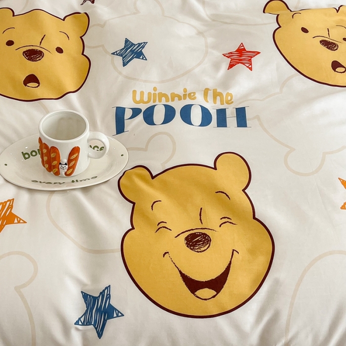 91家纺网 家纺一手货源 找家纺 昔可家纺2022新款迪士尼全棉四件套 星星维尼熊