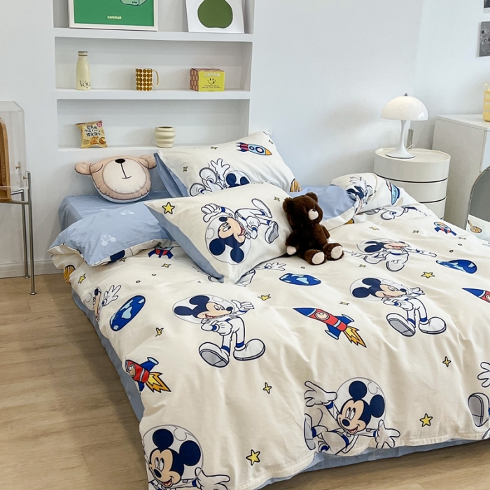 91家纺网 家纺一手货源 找家纺 昔可家纺2022新款迪士尼全棉四件套 宇航员米奇