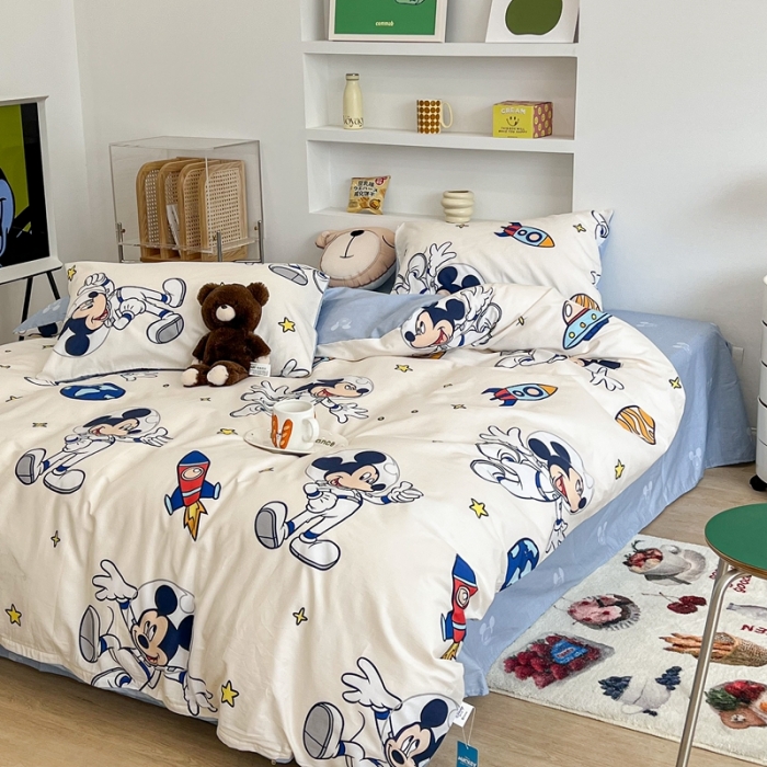 91家纺网 家纺一手货源 找家纺 昔可家纺2022新款迪士尼全棉四件套 宇航员米奇