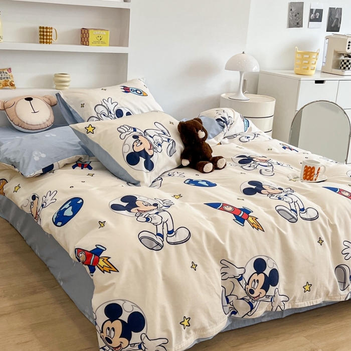 91家纺网 家纺一手货源 找家纺 昔可家纺2022新款迪士尼全棉四件套 宇航员米奇