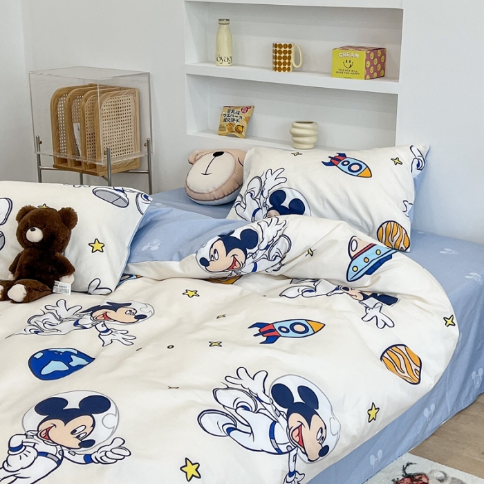 91家纺网 家纺一手货源 找家纺 昔可家纺2022新款迪士尼全棉四件套 宇航员米奇