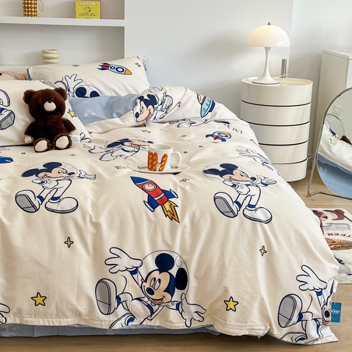 91家纺网 家纺一手货源 找家纺 昔可家纺2022新款迪士尼全棉四件套 宇航员米奇